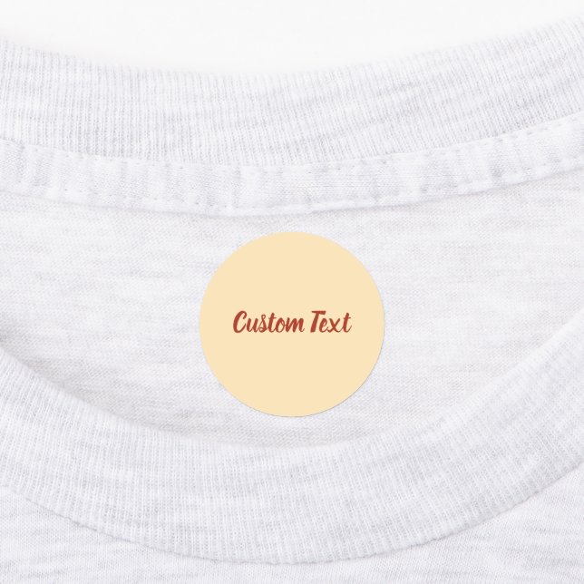 Simple Peach and Red Custom Text Script Template Kids' Labels (Affixed)