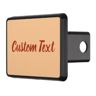 Simple Peach and Red Script Your Text Template Hitch Cover