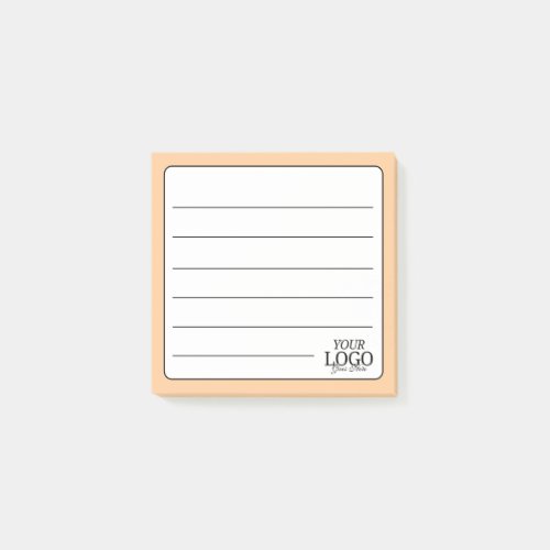 Simple Peach Lined Logo Post-it Notes