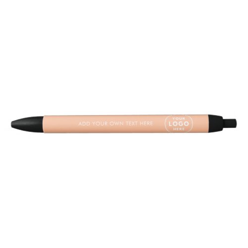 Simple peach logo promotional business merch black ink pen