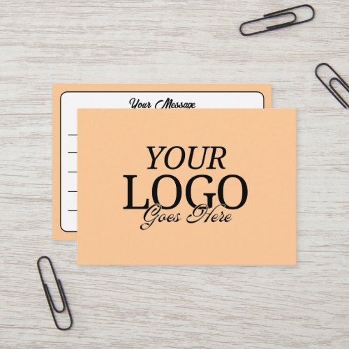 Simple Peach Logo With Lines Business Card