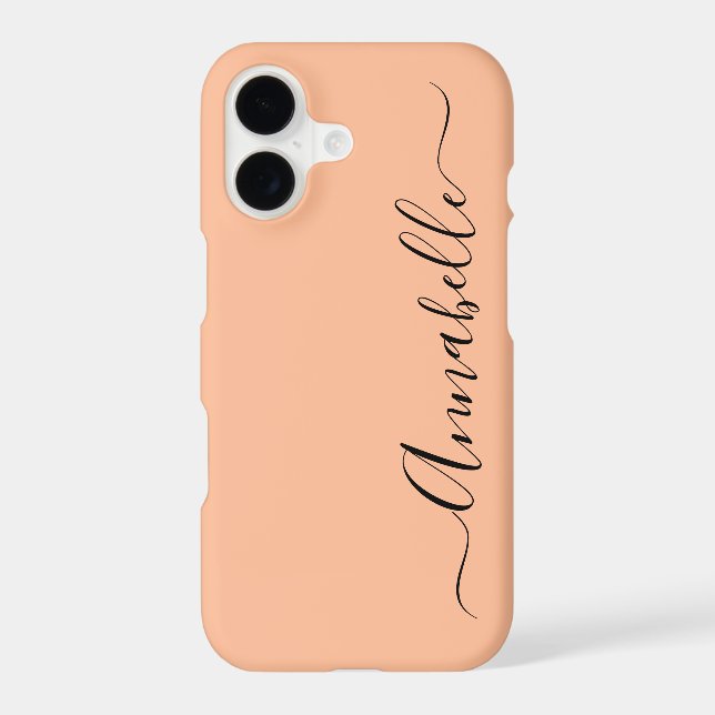 Simple Peach Personalized Name Case-Mate iPhone Case (Back)