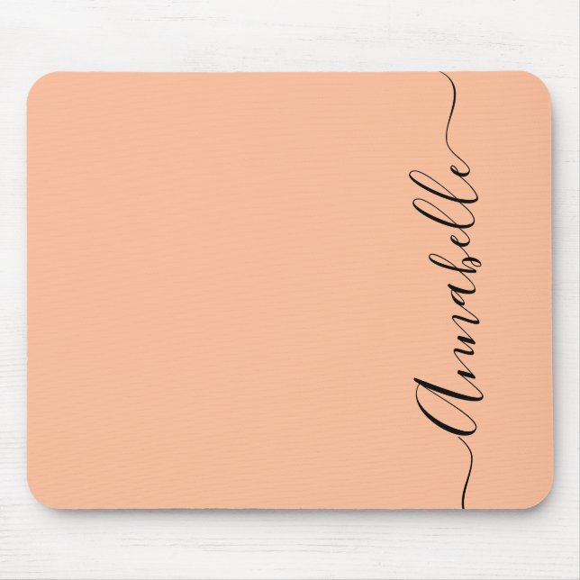 Simple Peach Personalized Name Mouse Pad (Front)