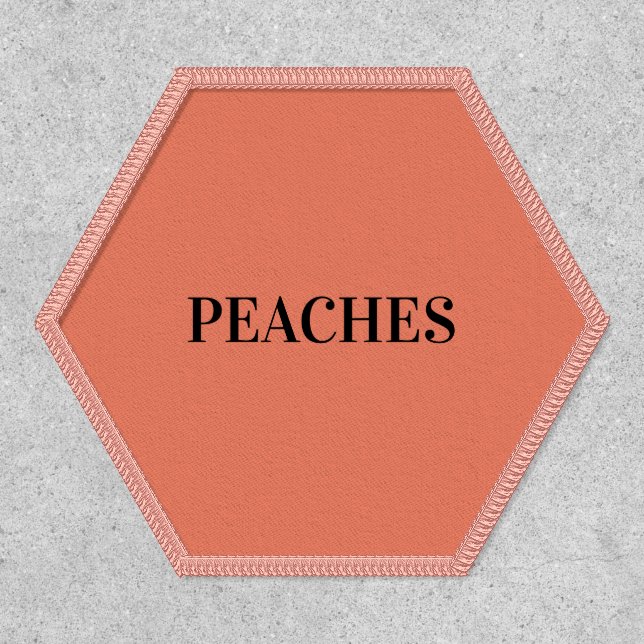 Simple Peach Pet Accessory Name Patch (Front)