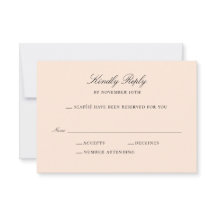 Simple Peach RSVP Card Wording Response Card