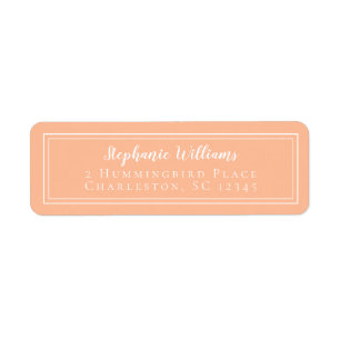 Simple Peach Weddings RSVP Return Address Label