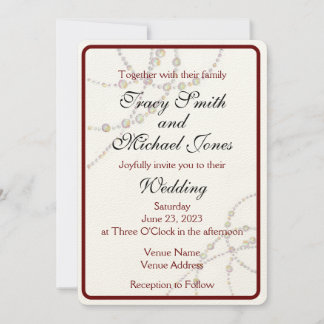 Simple Pearls Wedding Invitation Customizable
