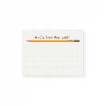 Simple Pencil & Grid Note Paper School Teacher