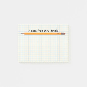 Simple Pencil & Grid Note Paper School Teacher