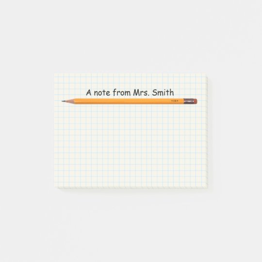 Simple Pencil & Grid Note Paper School Teacher | Zazzle.com
