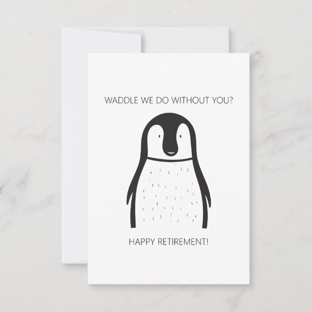 Simple "Penguin" Retirement Card (Front)