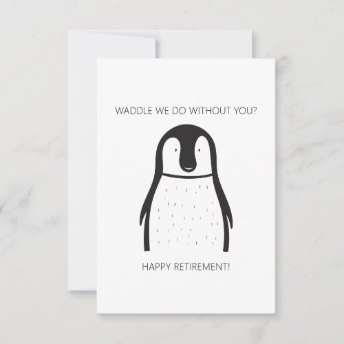 Simple Penguin Retirement Card