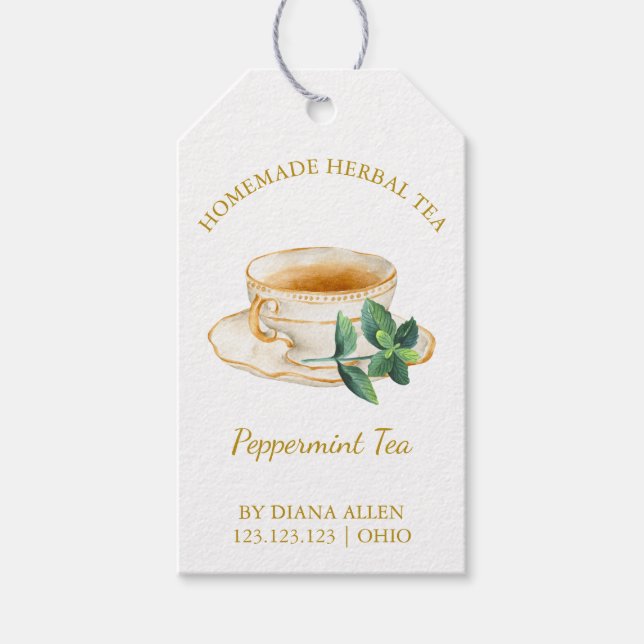 Simple Peppermint Tea Hang Tag  (Front)
