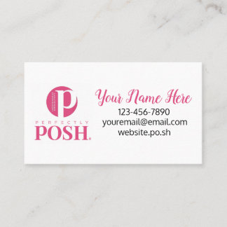 Simple Perfectly Posh Pink Logo Business Card