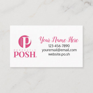 Simple Perfectly Posh Pink Logo Business Card