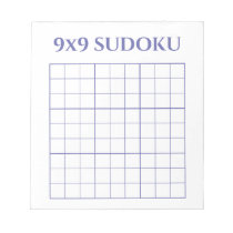 Abstract Blue 4x4 Sudoku Template Notepad