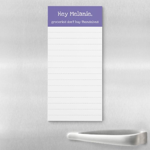 Simple Periwinkle Blue Funny Grocery List Magnetic Notepad