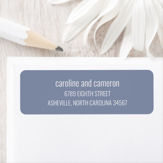 Simple Periwinkle Modern Wedding Return Address  Label (Insitu)