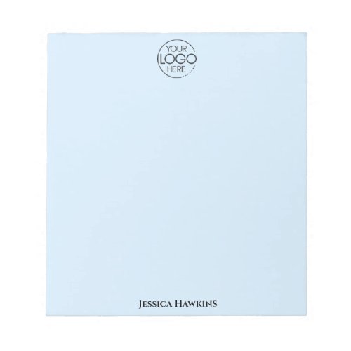 Simple Personal Business Stationery Logo Blue Notepad