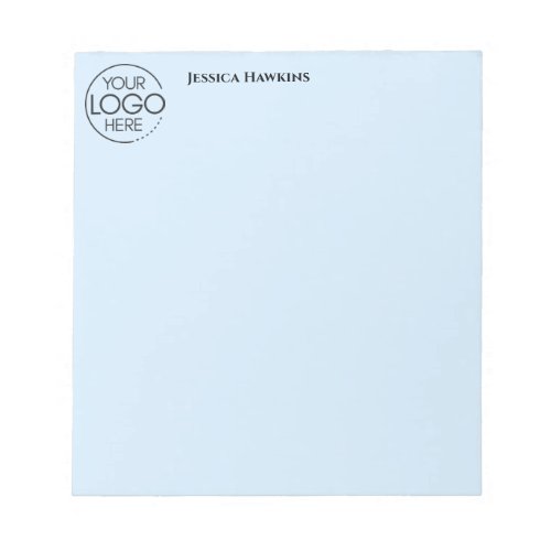 Simple Personal Business Stationery Logo Blue Notepad