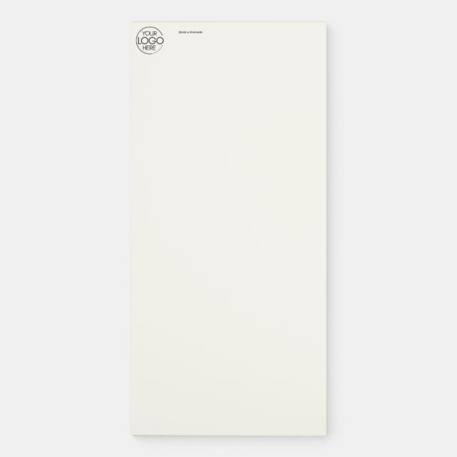 Simple Personal Business Stationery Logo Buff Magnetic Notepad (Front)