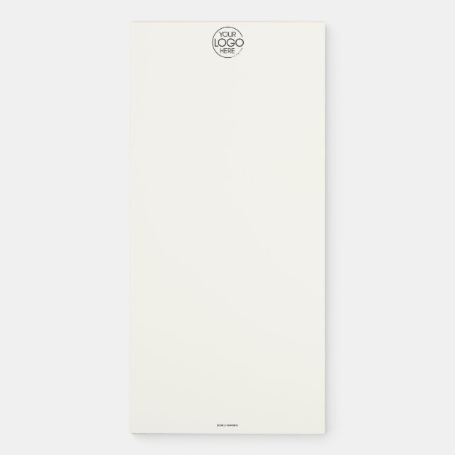 Simple Personal Business Stationery Logo Buff Magnetic Notepad (Front)