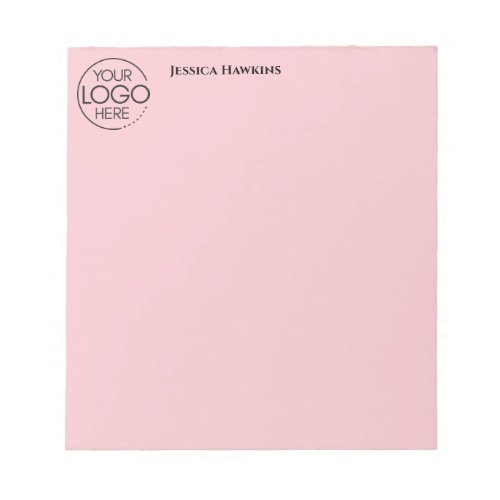 Simple Personal Business Stationery Logo Pink Notepad