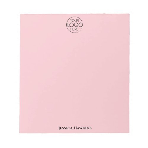 Simple Personal Business Stationery Logo Pink Notepad