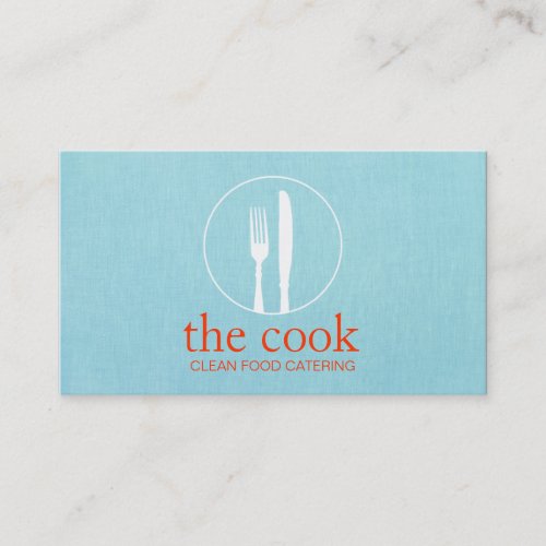 Simple Personal Chef Modern Catering Turquoise Business Card Template