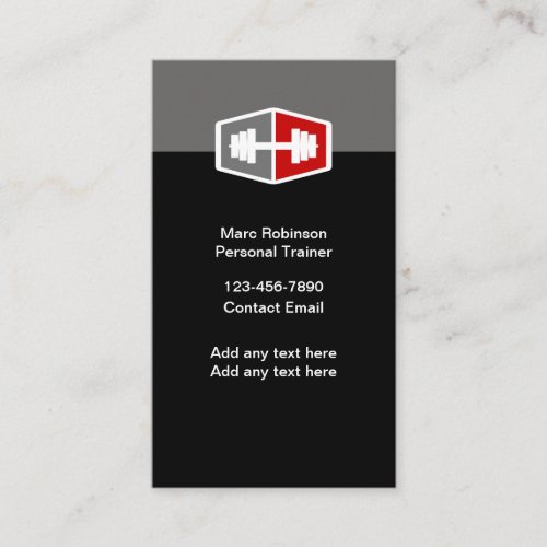 Simple Personal Fitness Coach Trainer Appointment Card