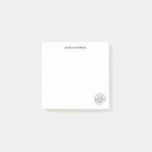 Simple Personal Stationery Logo White Post-it Notes