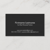 Simple Personal Trainer Fitness Business cards (Back)