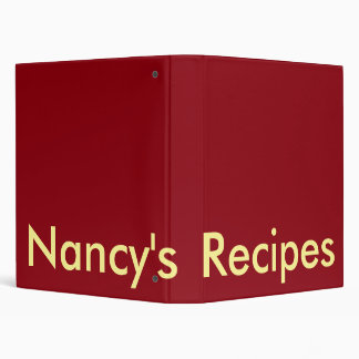 SIMPLE PERSONALIZED 3 RING RECIPE BINDER
