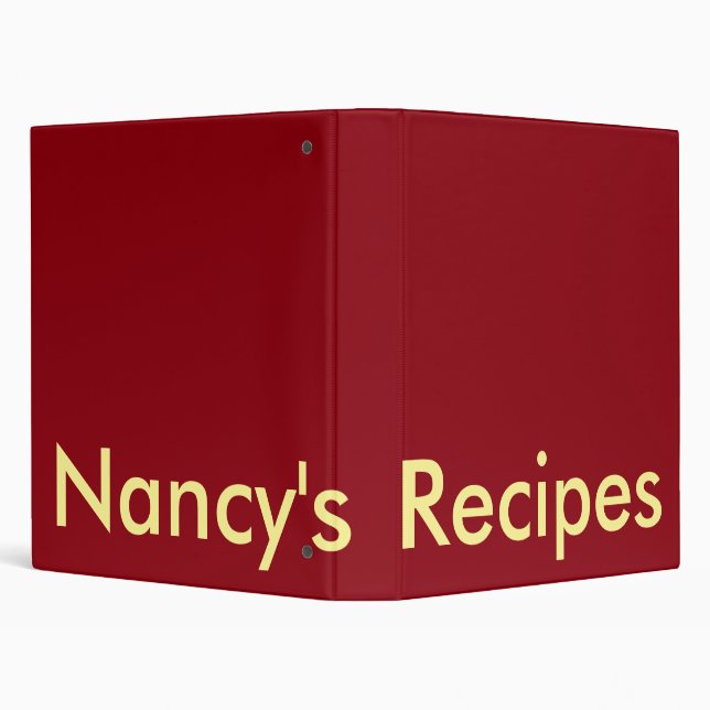 SIMPLE PERSONALIZED 3 RING RECIPE BINDER (Background)