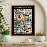 Simple Personalized 45 Square Photo Collage Poster<br><div class="desc">Create a photo memory poster print to decorate your home or make a meaningful, memorable gift utilizing this easy-to-upload photo collage template with 45 square pictures with a large feature photo in the center and your custom title in your choice of font style and colors (shown in white text against...</div>