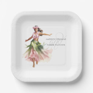 Simple Personalized Beach Wedding  Paper Plates