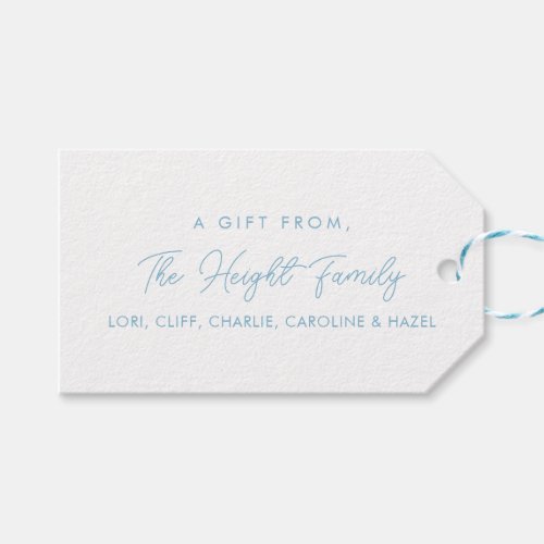 Simple Personalized Birthday Gift Tag for Families