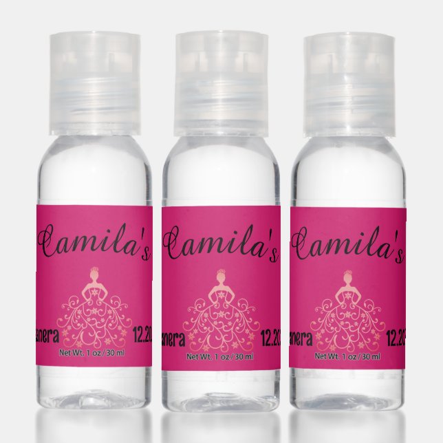 Simple Personalized Birthday Party Favor Giveaway Hand Sanitizer (Set)