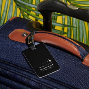 Simple Personalized Black Luggage Tag