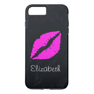 Simple Personalized Black Pink Lips iPhone 8 Plus/7 Plus Case