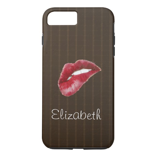 Simple Personalized Black Red Lips Case-Mate iPhon iPhone Case (Back)