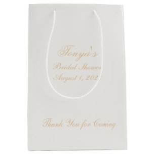 Simple Personalized Bridal Shower Thank You Medium Gift Bag