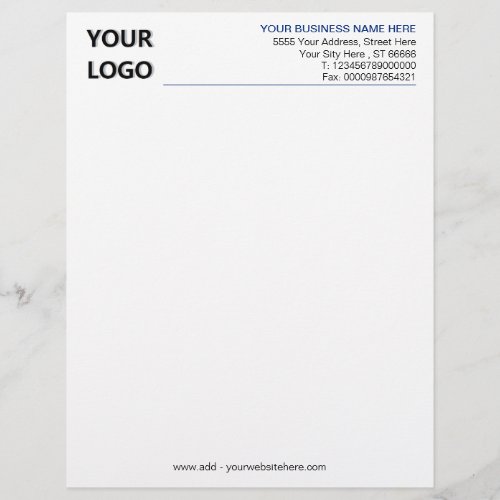 Simple Personalized Business Letterhead with Logo