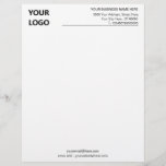 Simple Personalized Business Logo Address Office Letterhead<br><div class="desc">Custom Simple Black and White Business Office Letterhead with Logo - Add Your Logo - Image / Business Name - Company / Address - Contact Information - Resize and move or remove and add elements / image with customization tool.</div>