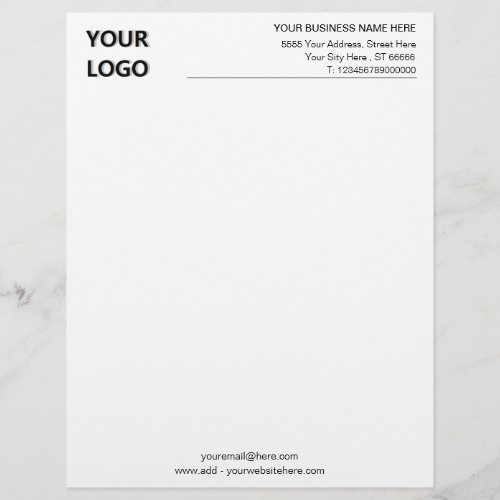 Simple Personalized Business Logo Address Office Letterhead