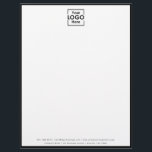 Simple Personalized Business Logo Black Border Letterhead<br><div class="desc">Replace this business logo placeholder with your own personalized business logo. Create professional business logo products automatically and stand out. Perfect for bulk orders and small businesses who would like to look professional. Ideal for employee or customer gifts. Simply replace with your company logo!</div>