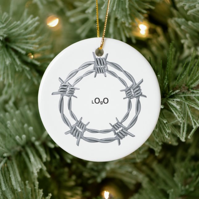 Simple Personalized business logo  Ceramic Ornament (Tree)