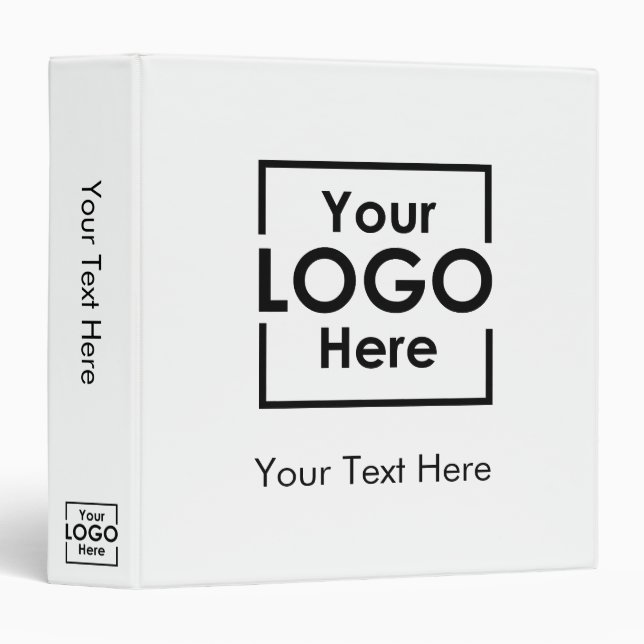 Simple Personalized Business Logo Text Corporate  3 Ring Binder (Front/Spine)