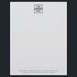 Simple Personalized Business Logo White Gray Letterhead<br><div class="desc">Replace this business logo placeholder with your own personalized business logo. Create professional business logo products automatically and stand out. Perfect for bulk orders and small businesses who would like to look professional. Ideal for employee or customer gifts. Simply replace with your company logo!</div>