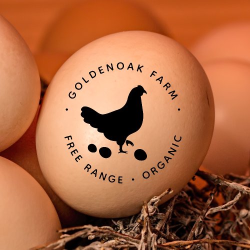 Simple Personalized Chicken Egg Farm Fresh Eggs Rubber Stamp